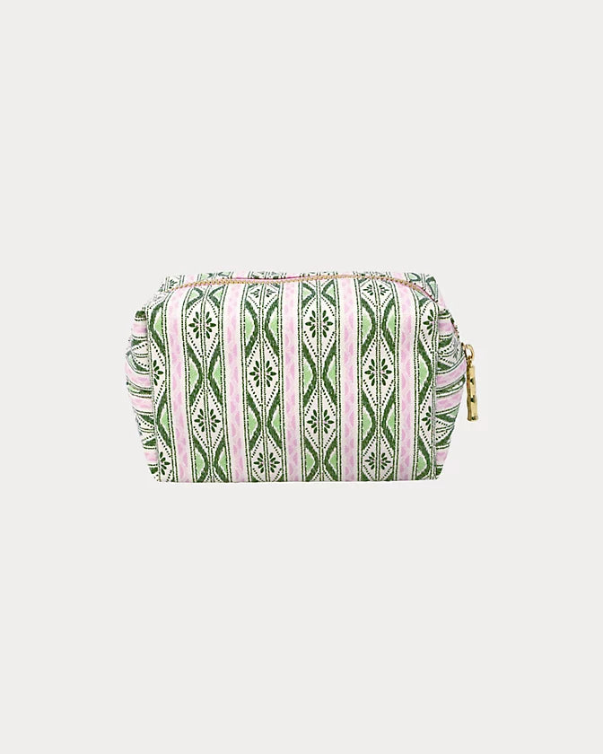 Toiletry Case - Textured Palm Stripe