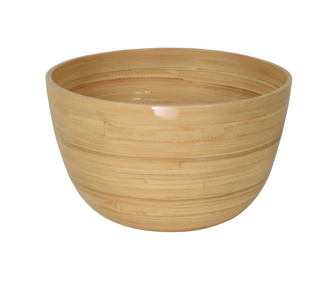 Bamboo Family Bowl 11.7" x 7" White & Natural