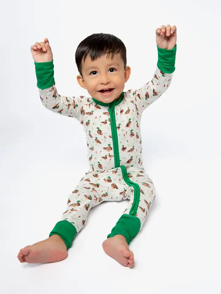 Mallard Drake Ducks-Convertible LS Zip Pjs