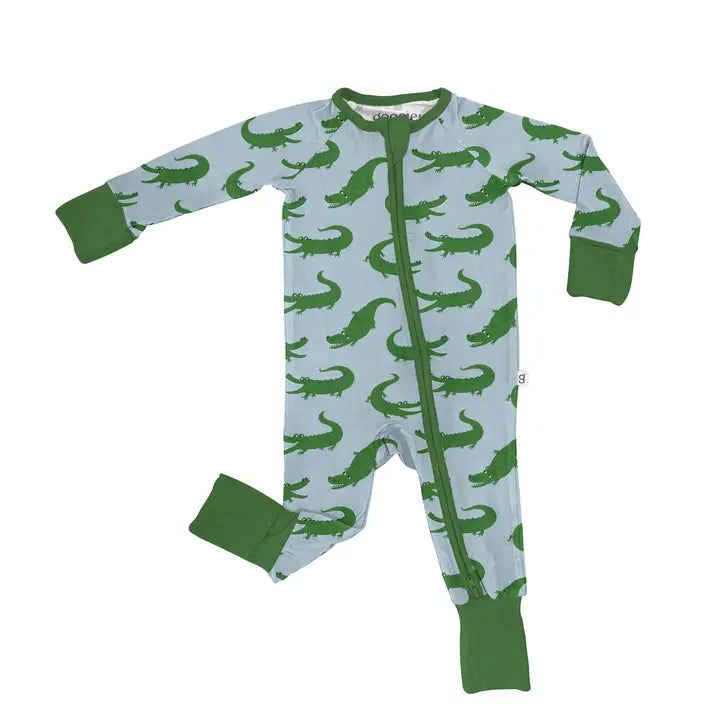 Blue Alligators Zip Pajamas