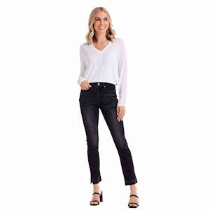 Black Nico Release-Hem Jeans