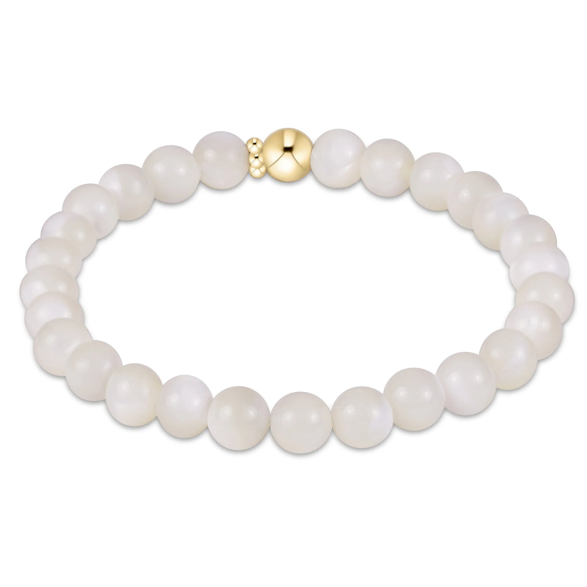 Classic Gemstone 6mm Bracelet- Mother of Pearl