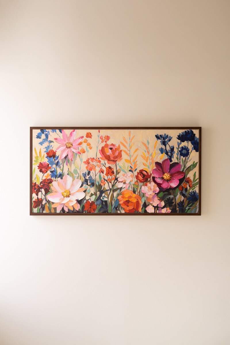 Framed Wild Flowers Painting