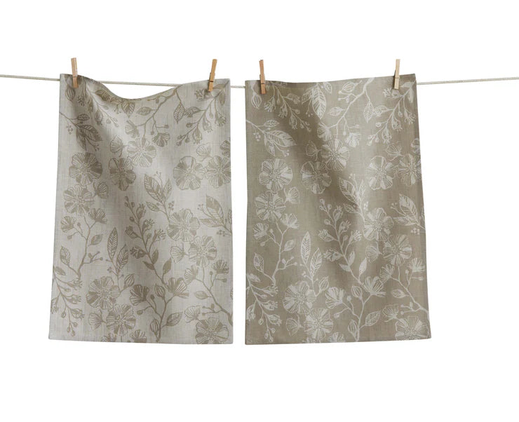 Canyon Print Floral Dishtowel Set Of 2