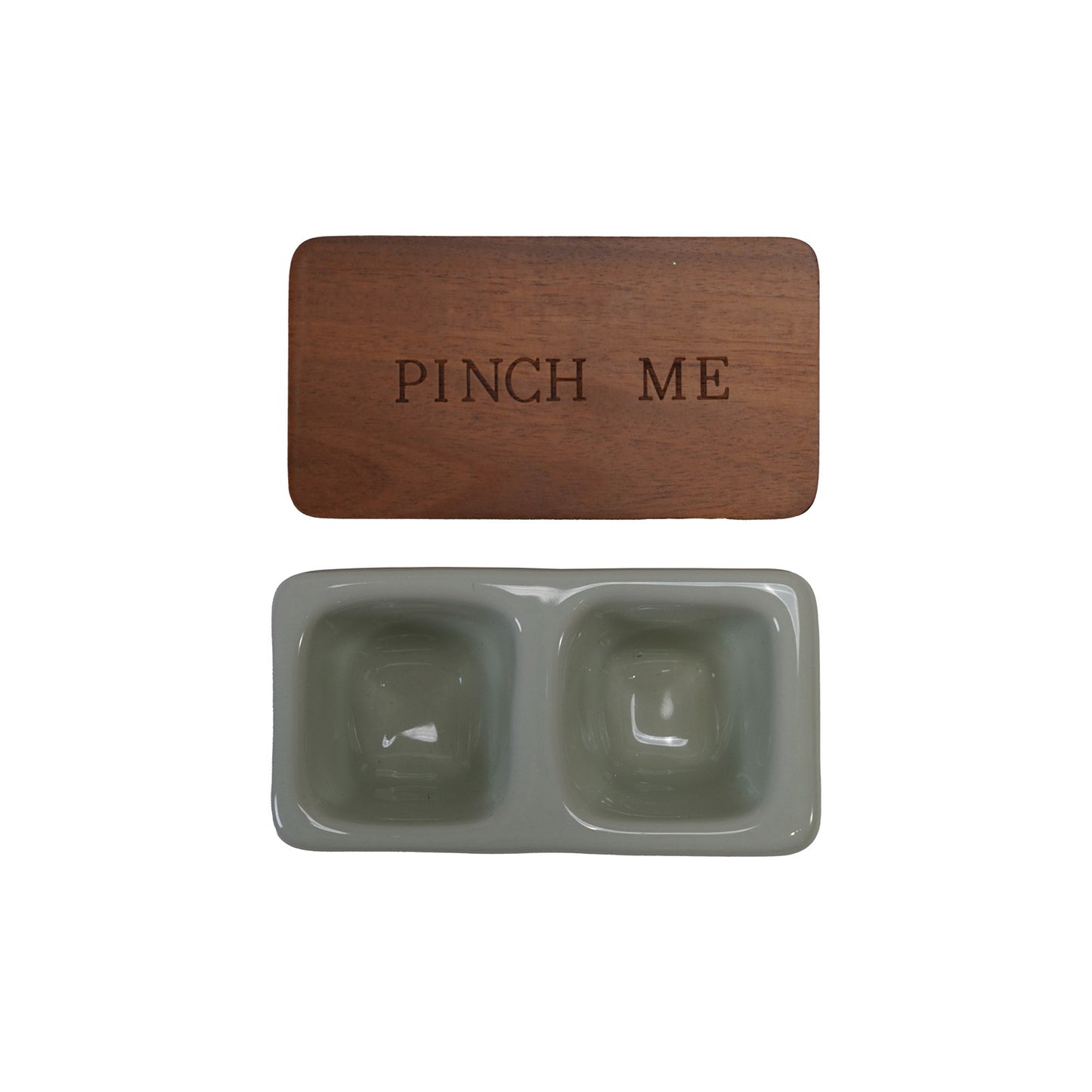 Stoneware Pinch Pot w/Wood Lid