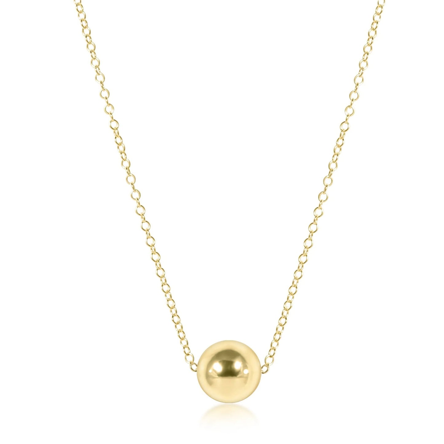 16" Necklace Gold - Classic Gold 10mm Charm