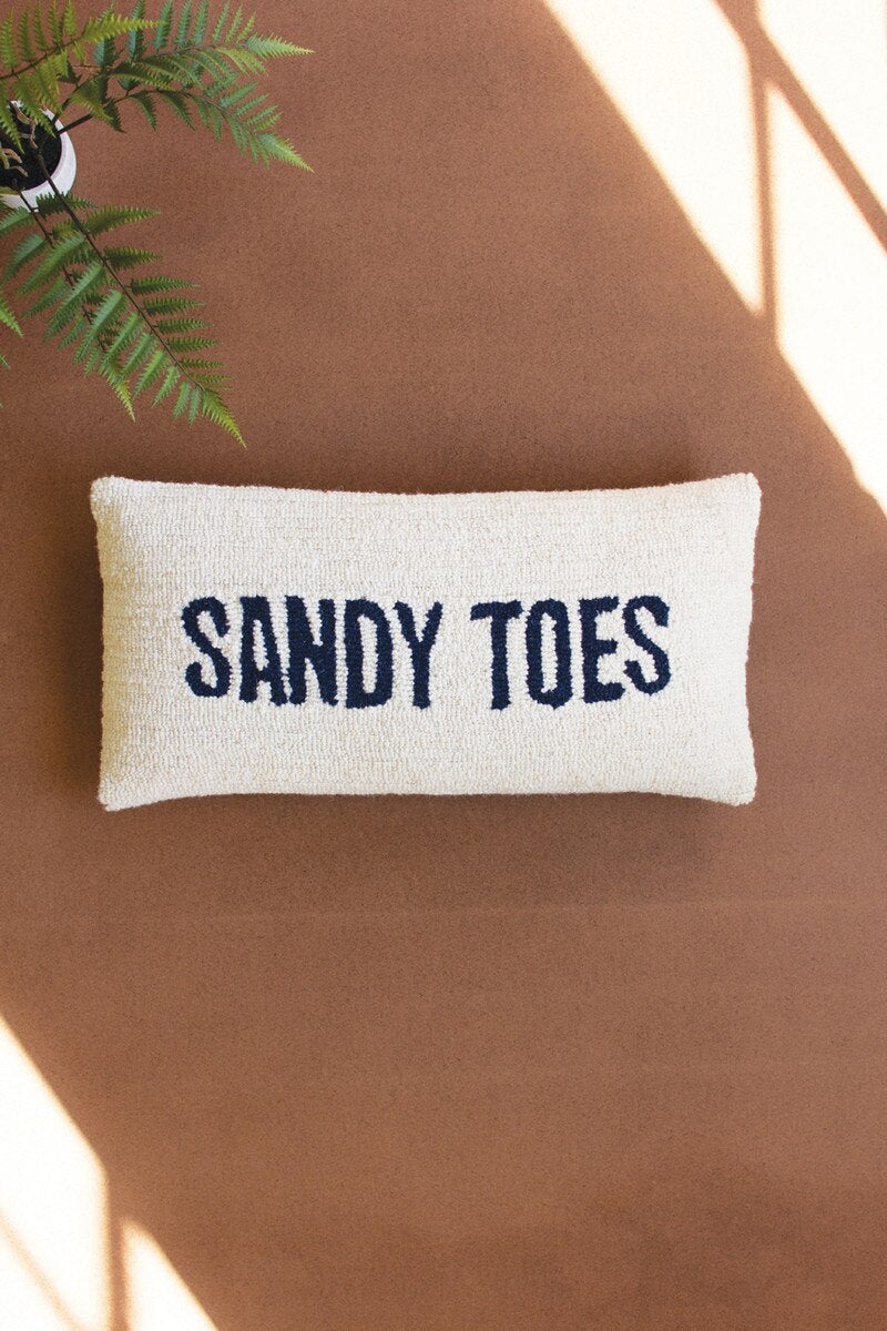 Sandy Toes Hand Hooked Pillow
