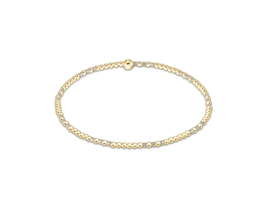 Hope Joy Pattern 2mm Bead Bracelet- Milkshake