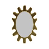 Framed Wall Mirror with Abstract Sunburst Frame (Hangs Vertically & Horizontally)