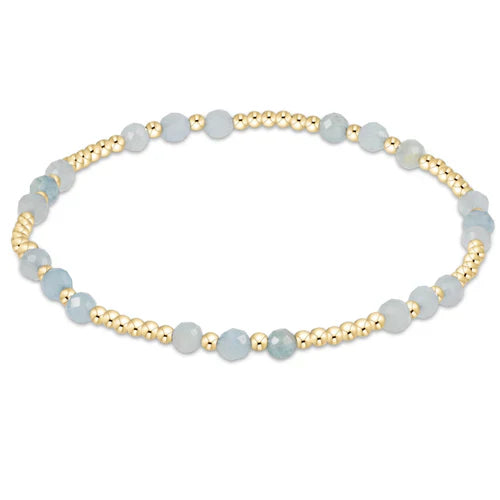 Joy Gemstone 3mm Bead Bracelet - Aquamarine