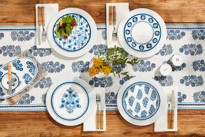 Flower Stem Print Salad Plate