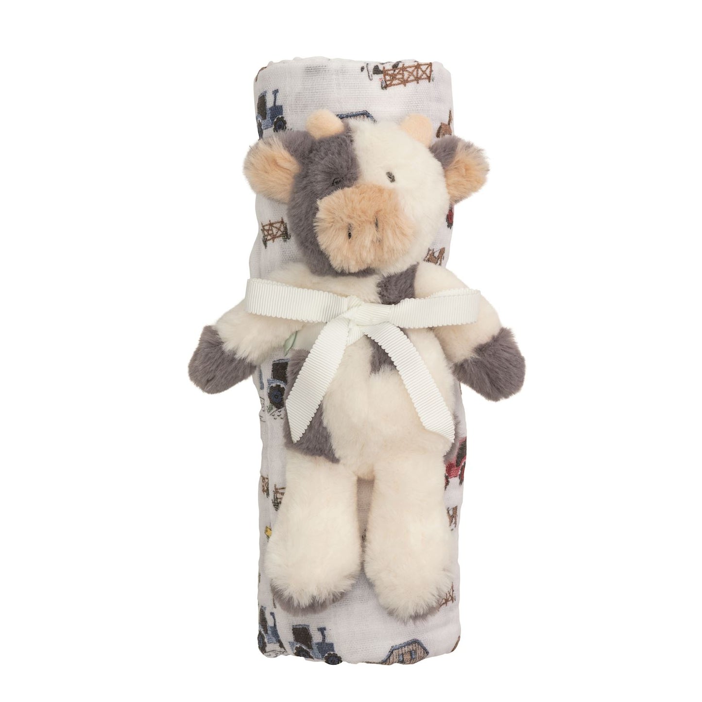 Farm Swaddle & Rattle Set