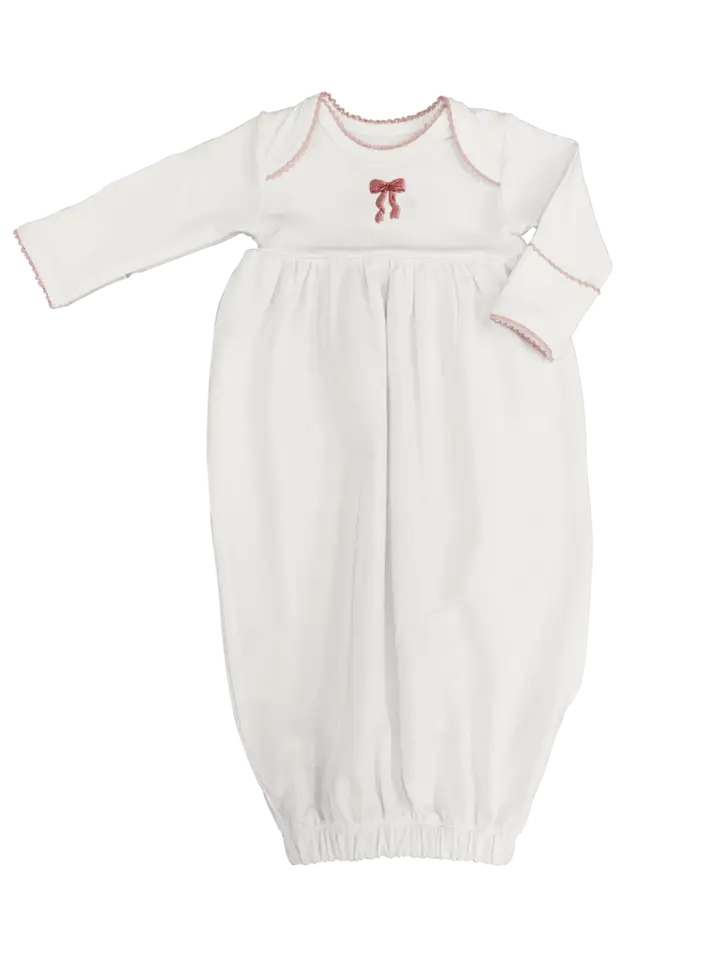 Bow - Pip Embroidered Gown- 3-6 Months