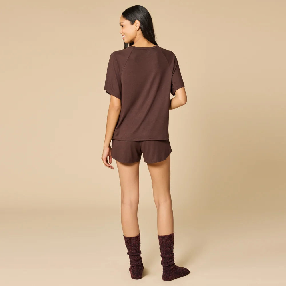 Dream Slouchy Tee & Shorts Set - Espresso