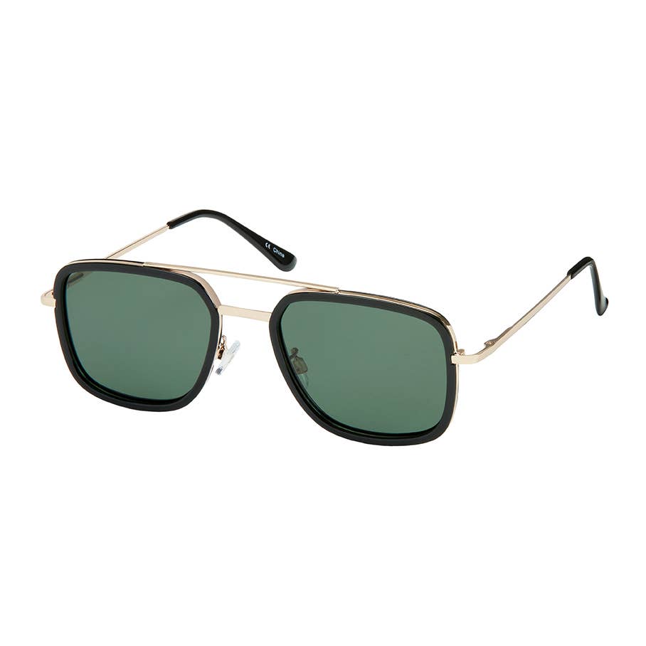7877 Polarized Square Metal Aviators