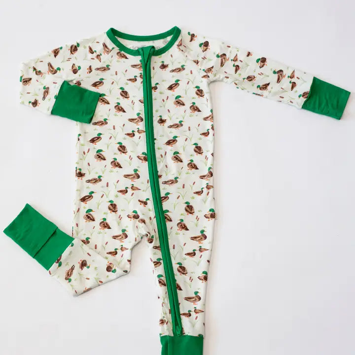Mallard Drake Ducks-Convertible LS Zip Pjs