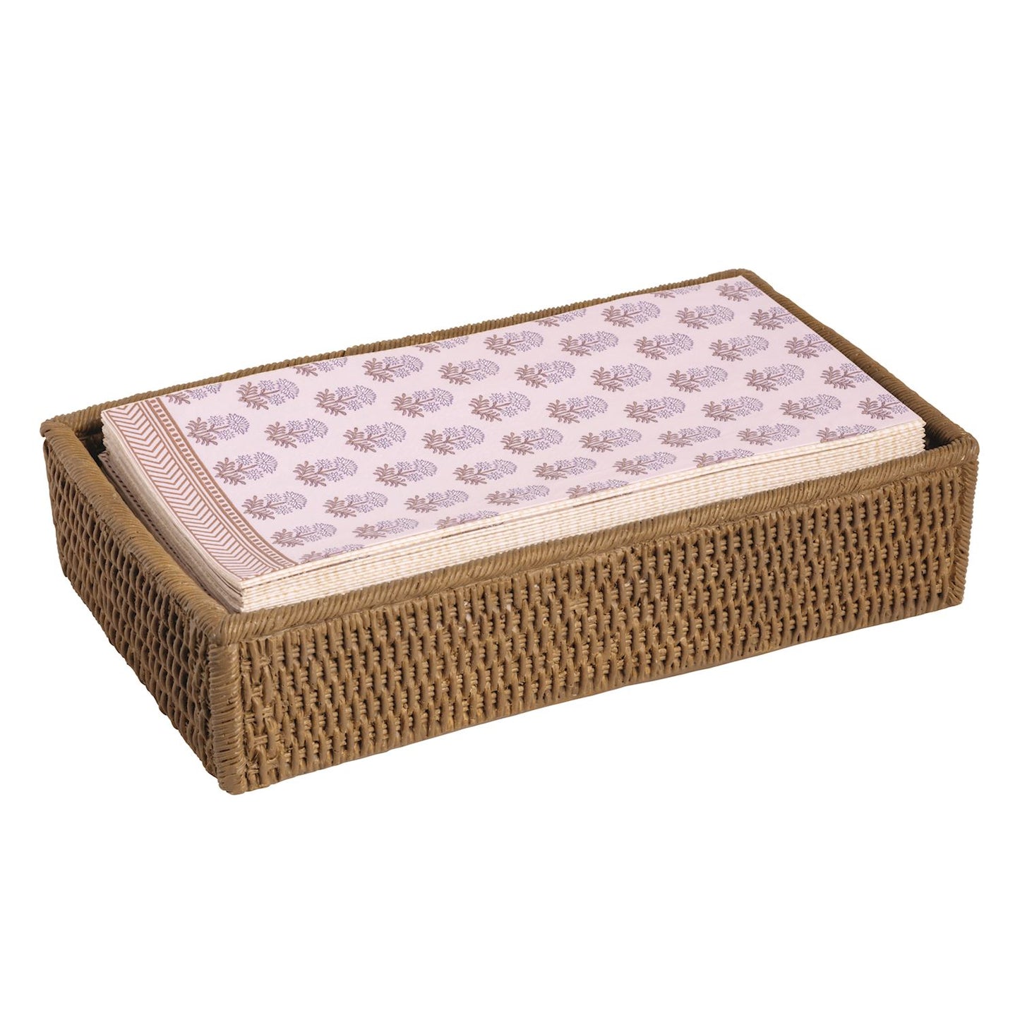 Woven Resin Guest Towel Caddy Set