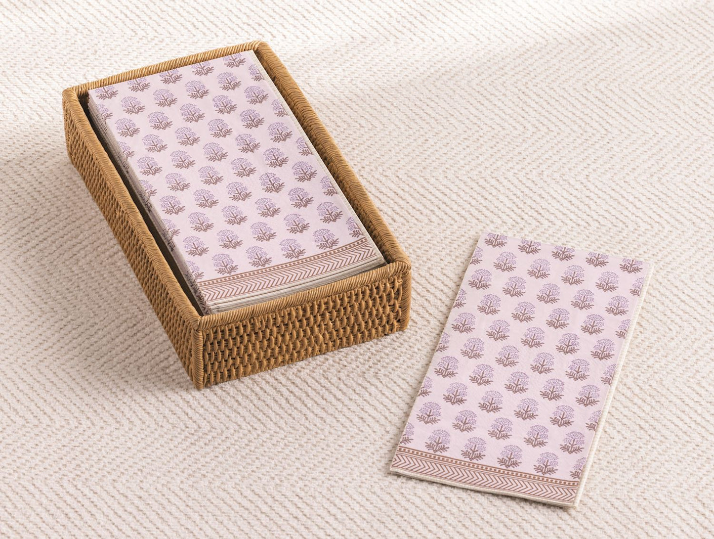 Woven Resin Guest Towel Caddy Set