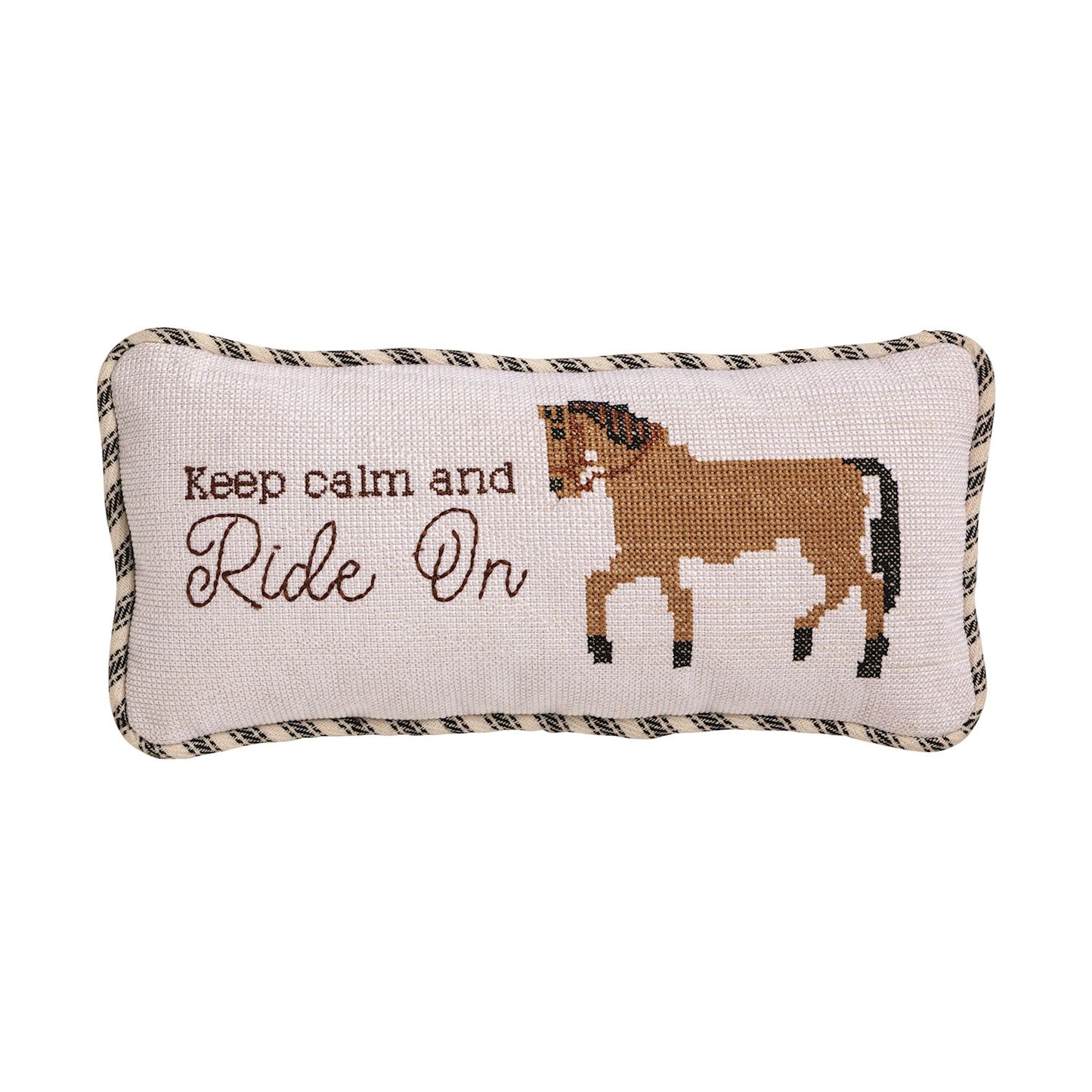 Horse Needlepoint Small Pillow