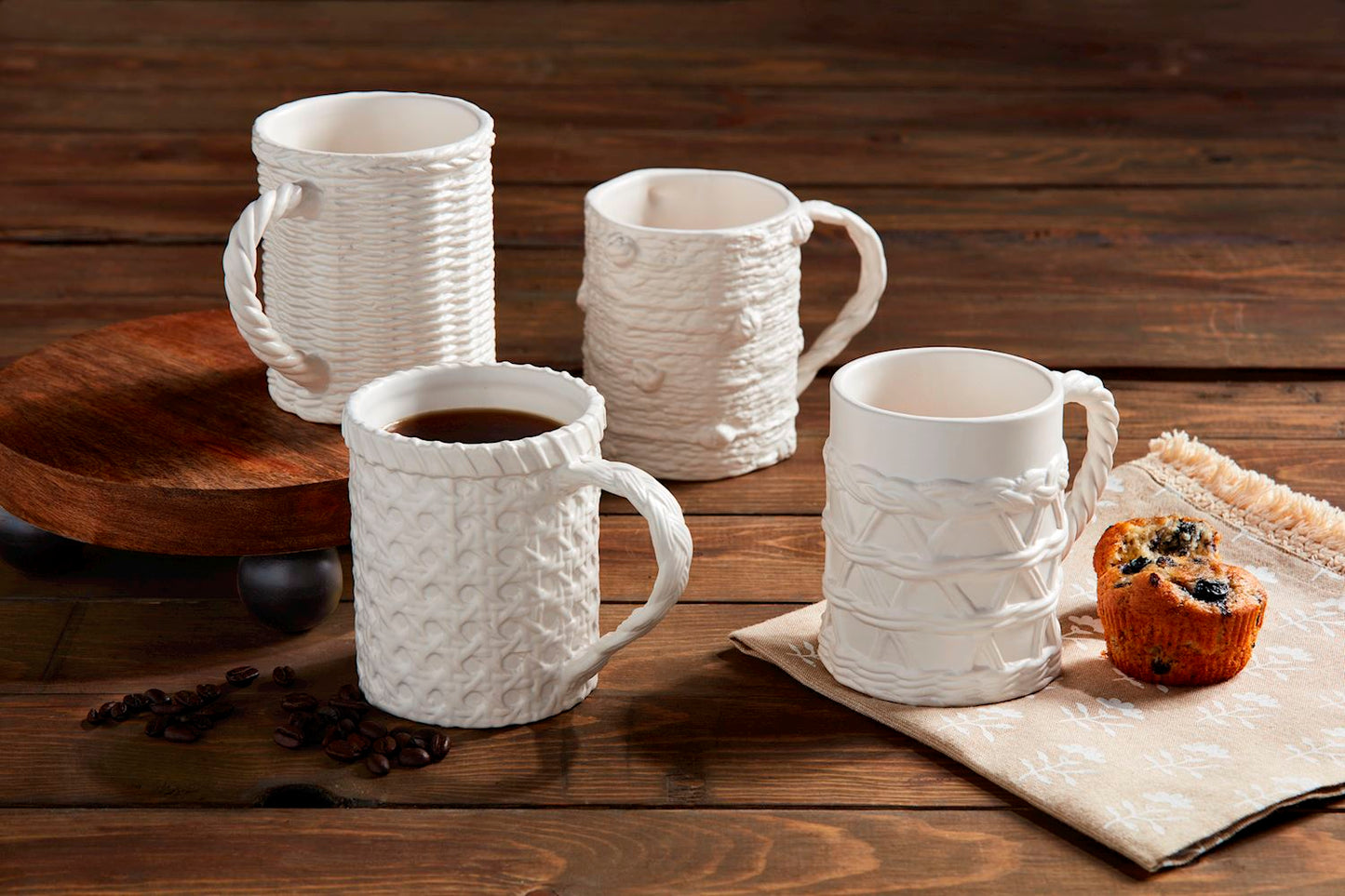 Woven Stoneware Mugs