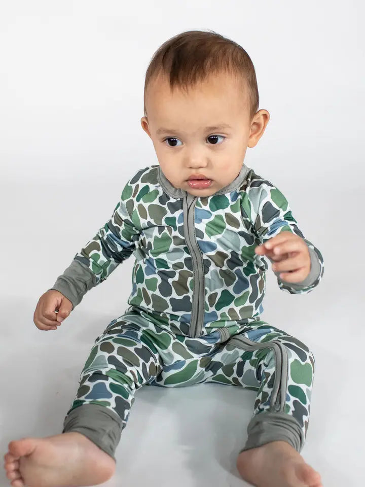 Longsleeve Zip Pajamas - Pebble Camo