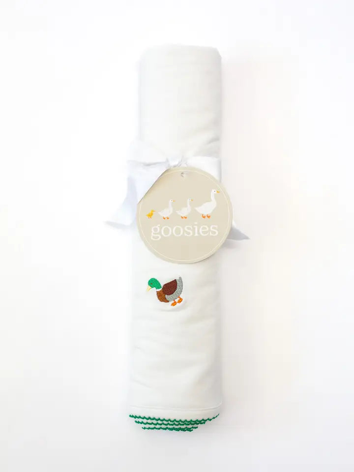 Pip Embroidered Blanket - Mallard Duck