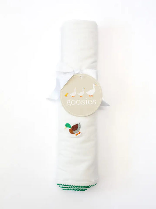Pip Embroidered Blanket - Mallard Duck