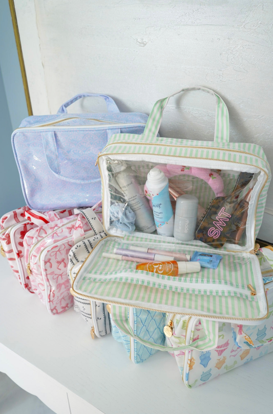 Sea Stripes Clear Coat Toiletry Case
