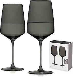 Reserve Nouveau Crystal Wine Glasses in Smoke
