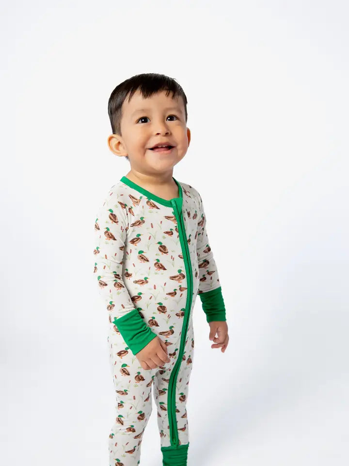 Mallard Drake Ducks-Convertible LS Zip Pjs