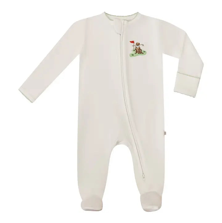 Pip Embroidered Zip Romper - Barks & Birdies