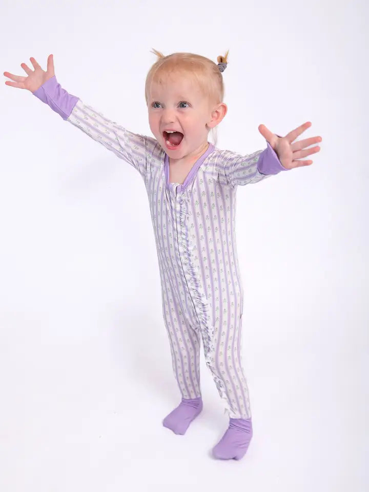 Lilac Ribbons Convertible LS Zip Pjs