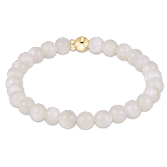 Classic Gemstone 6mm Bracelet- Mother of Pearl
