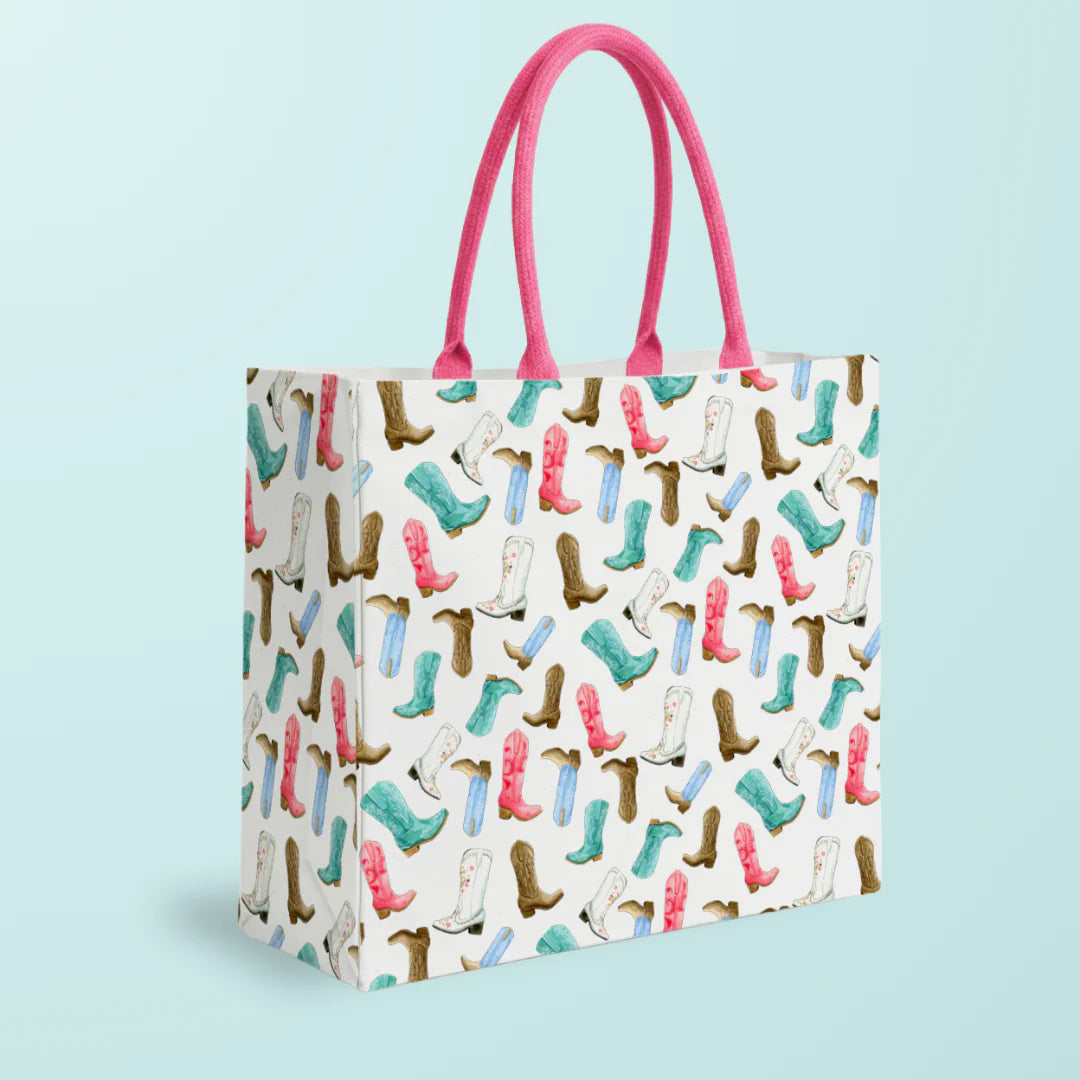 Colorful Cowboy Boots Tote Bag