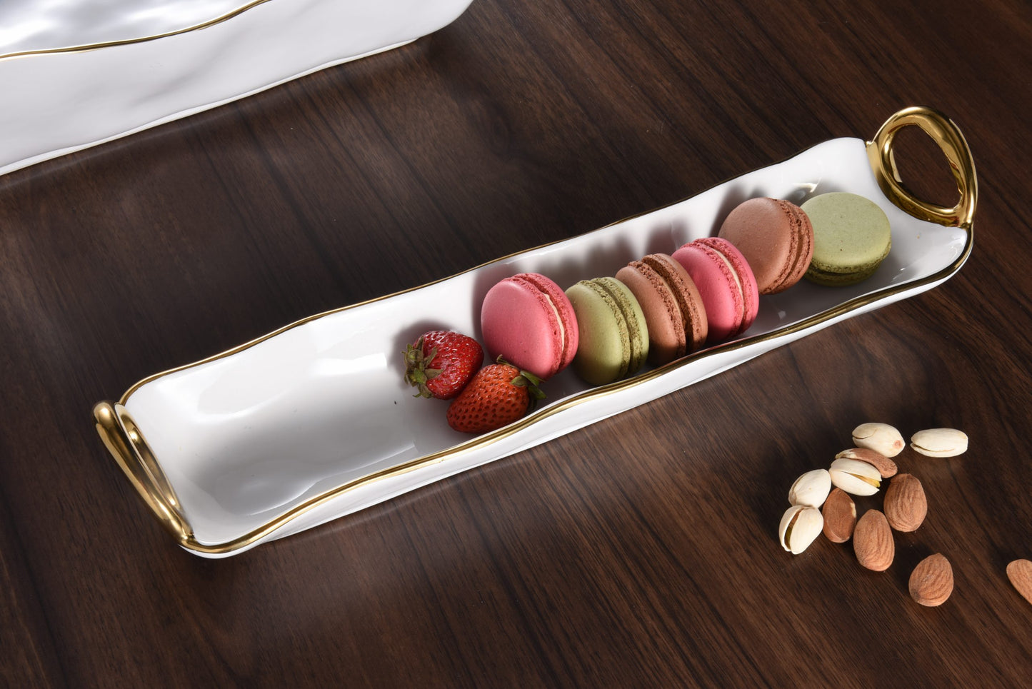 Cracker Tray - With Gold Handles