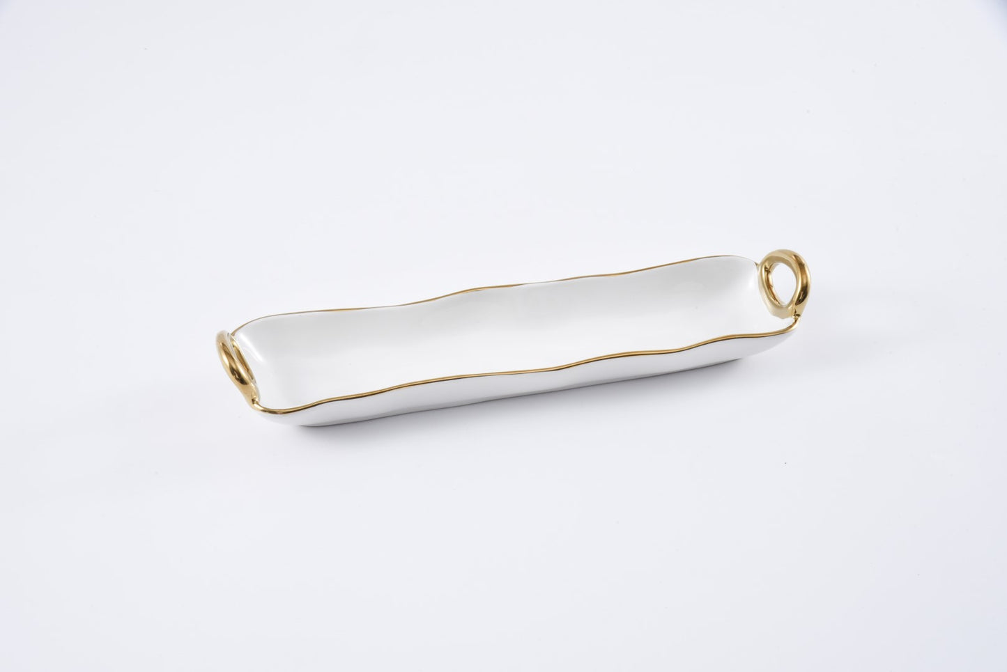 Cracker Tray - With Gold Handles