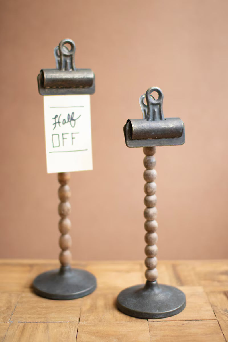 Set of 2 Clips with Beaded Stem