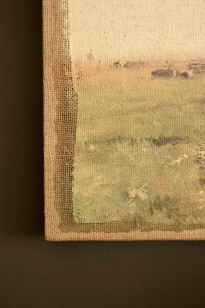 Field of Cows Painting on Burlap