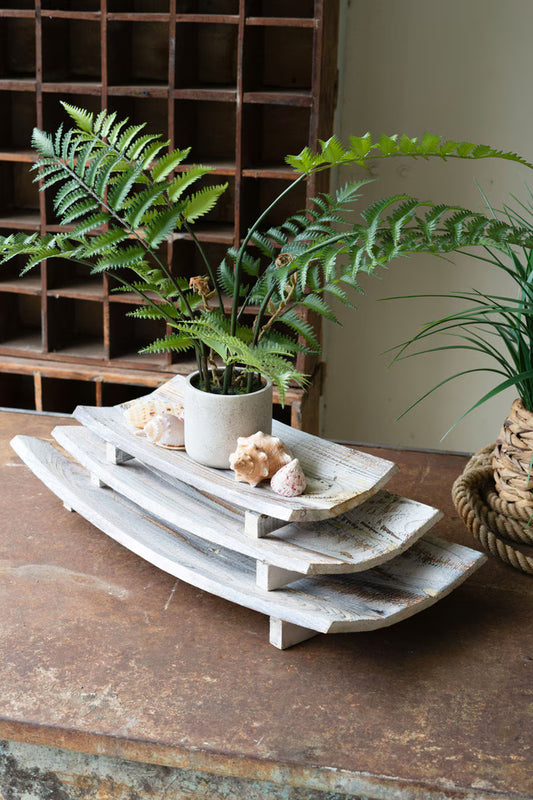 Assorted Rectangle Curved Wooden Bowls