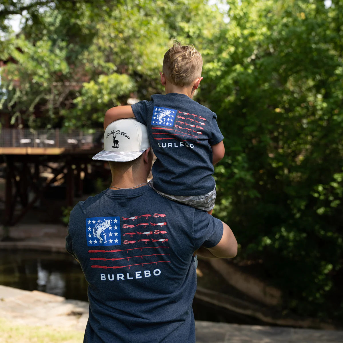SS Tee - Fishing USA Heather Navy