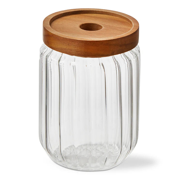 Ribbed Glass Canister Medium