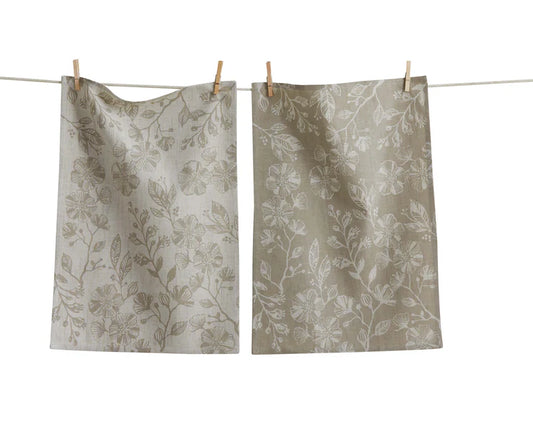 Canyon Print Floral Dishtowel Set Of 2