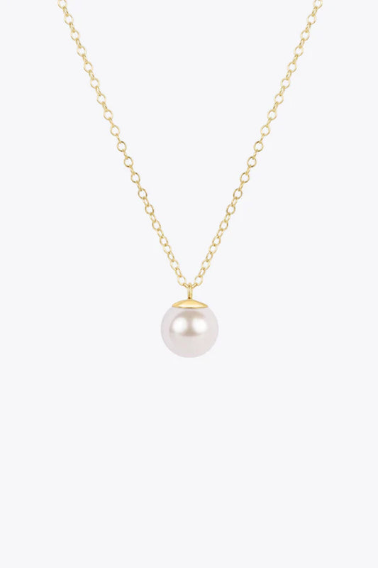 16" Necklace Gold - Classic Pearl 10mm Charm