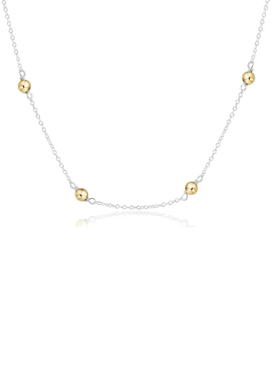 17" Choker Simplicity Chain Mixed Metal- Classic Gold 6mm