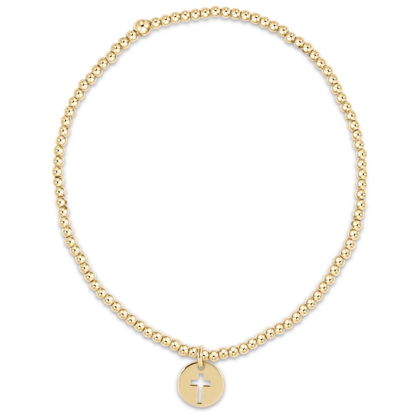 Classic Gold 2mm Bracelet- Blessed Small Gold Disc