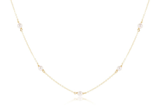 Choker Simplicity Chain Gold - Pearl 4mm