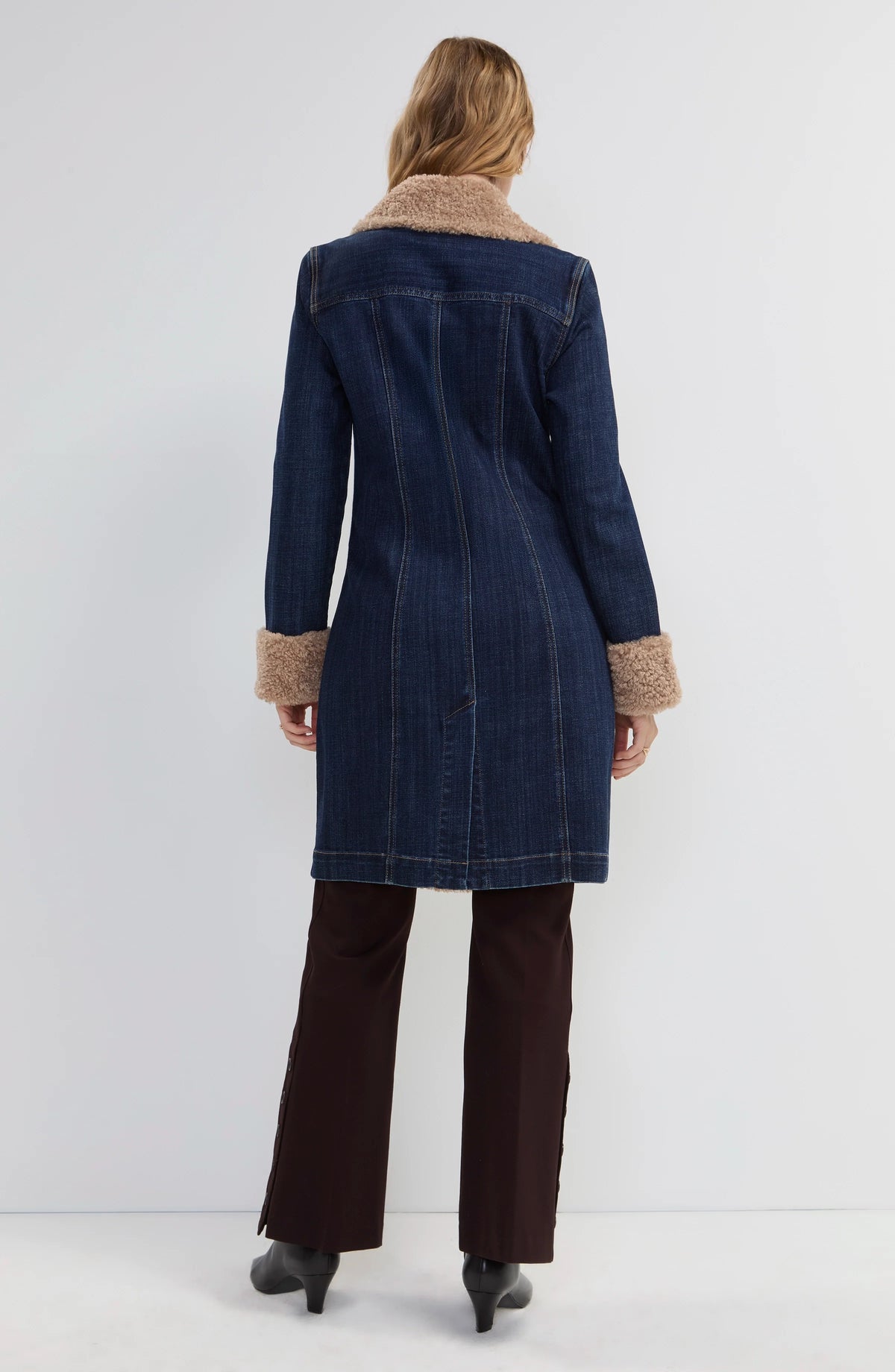Sherpa Trimmed Notch Collar Jacket