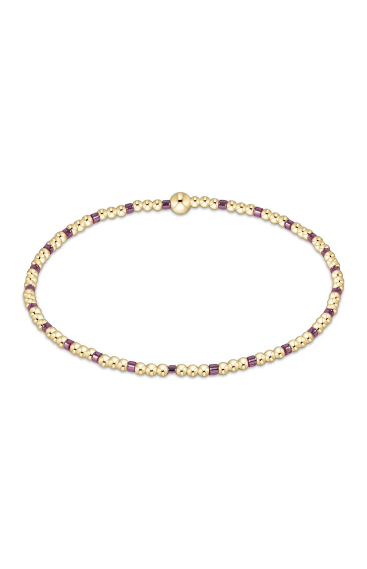 Hope Sincerity Pattern 2mm Bead Bracelet-Pink Metallic