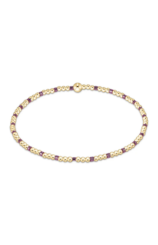 Hope Sincerity Pattern 2mm Bead Bracelet-Pink Metallic