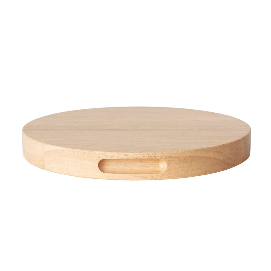Rubberwood Cheese/Cutting Board w/Handles, Natural